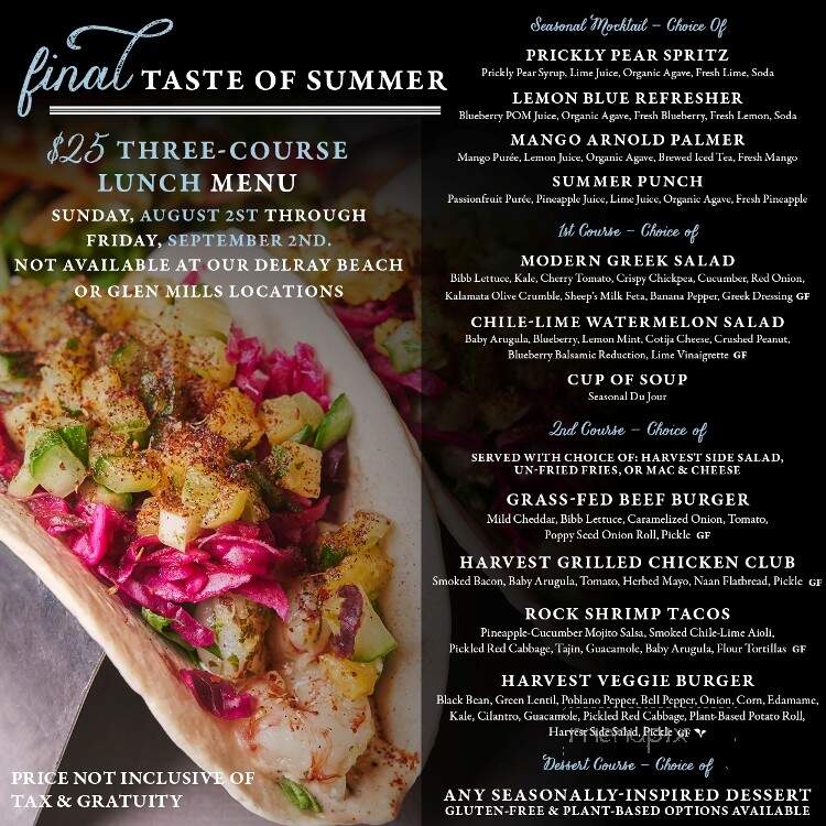 Harvest Seasonal Grill & Wine Bar - North Wales - North Wales, PA menu_pic