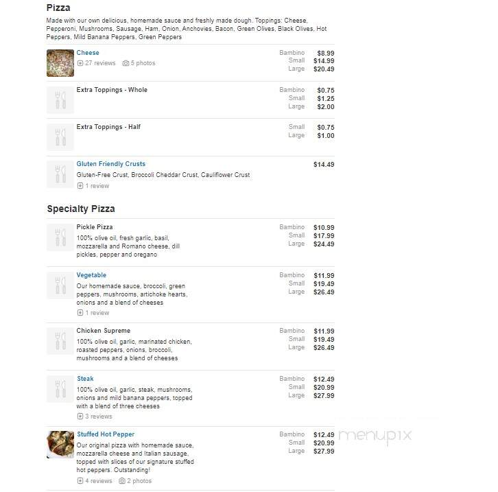 Pasquale's Italian Restaurant - Buffalo, NY menu_pic