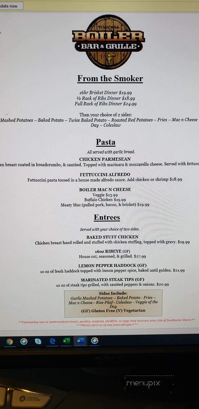 Boiler Bar & Grille - ORANGE, MA menu_pic