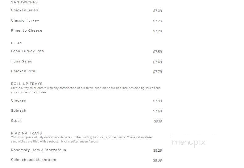 Zoe's Kitchen - Greenville, NC menu_pic