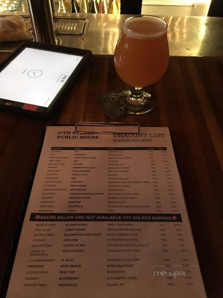 17th Street Public House - Merced, CA menu_pic