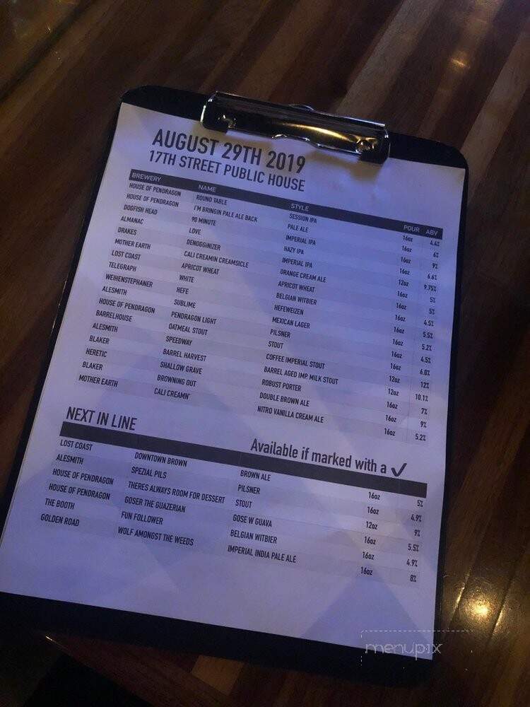 17th Street Public House - Merced, CA menu_pic