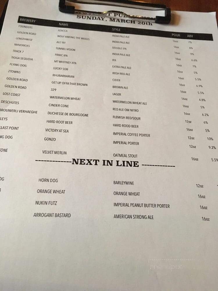 17th Street Public House - Merced, CA menu_pic