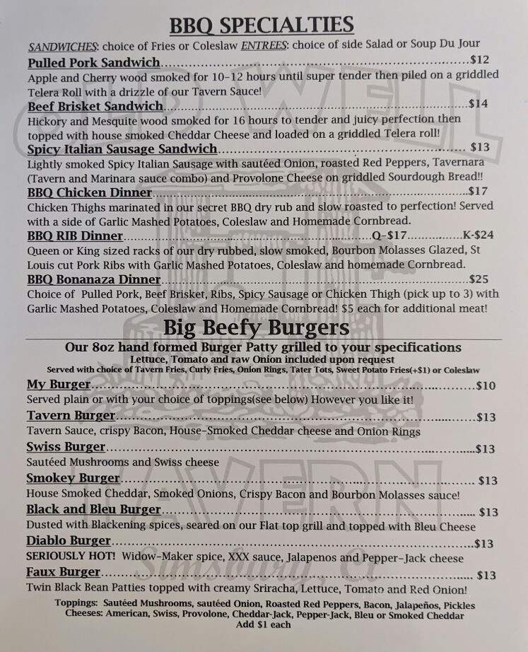The Old Well Tavern - Simsbury, CT menu_pic