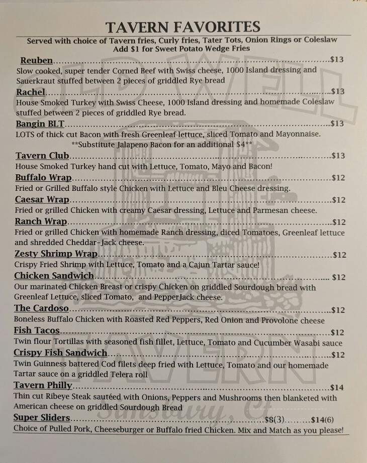 The Old Well Tavern - Simsbury, CT menu_pic