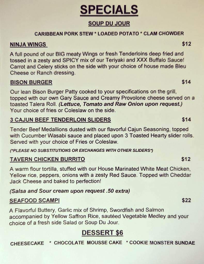 The Old Well Tavern - Simsbury, CT menu_pic