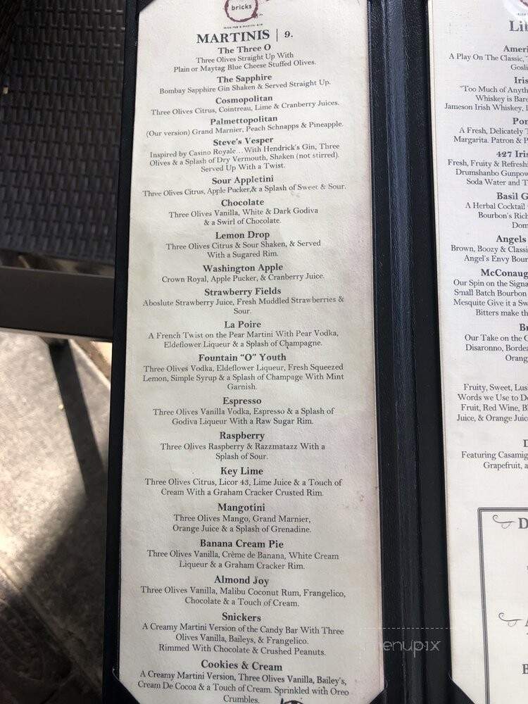 O'Bricks Irish Pub and Martini Bar - Bradenton, FL menu_pic