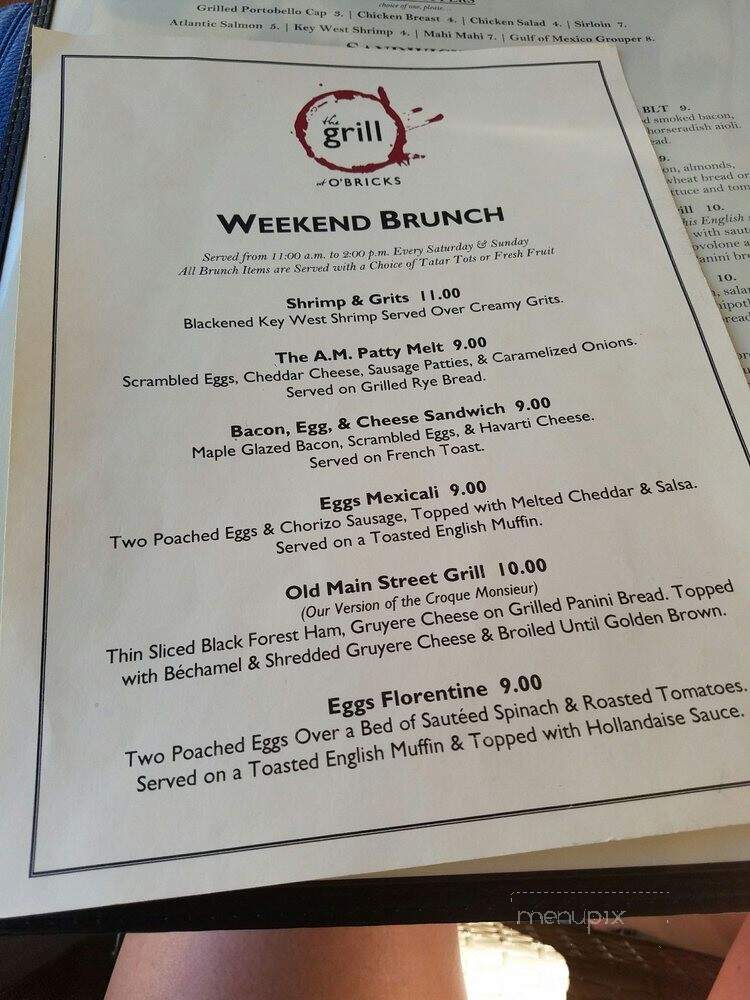 O'Bricks Irish Pub and Martini Bar - Bradenton, FL menu_pic
