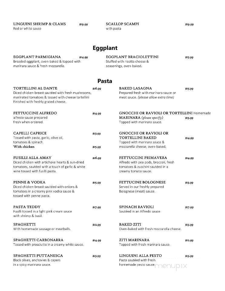 Old Tyme Italian Cuisine - Lynn, MA menu_pic