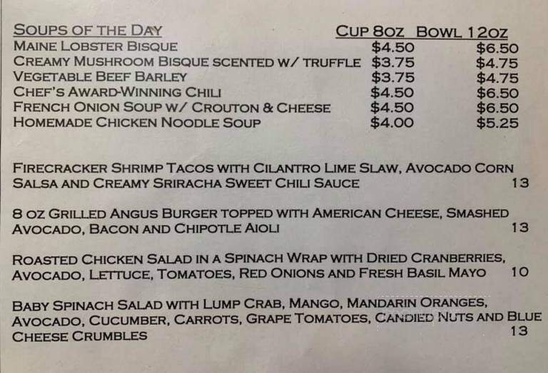 Two Rivers Grille - Matamoras, PA menu_pic