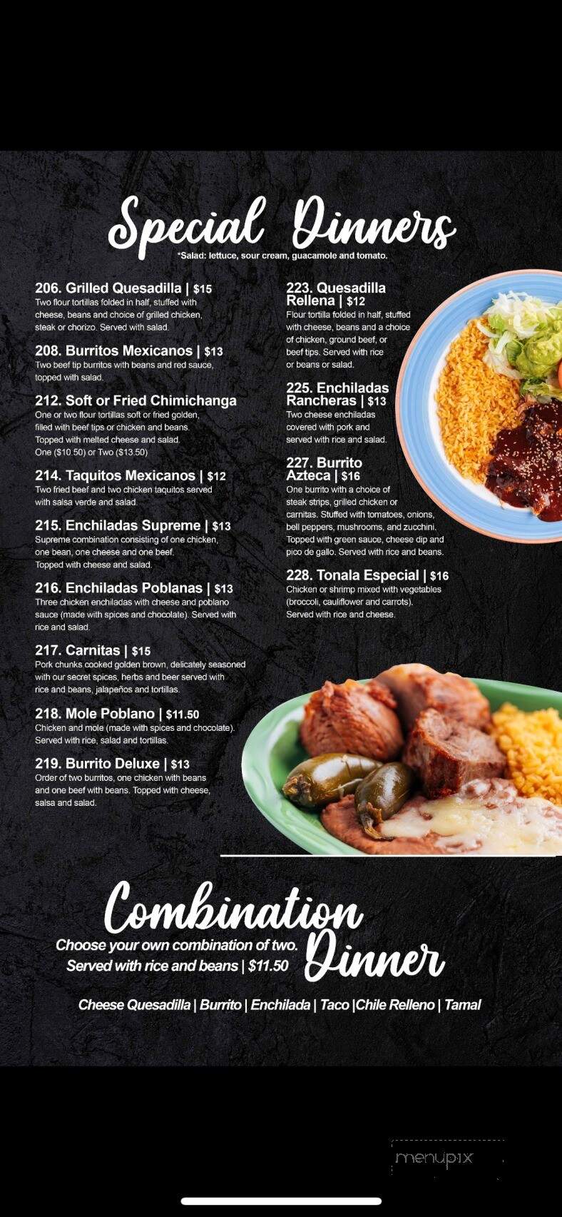 La Tonalteca - Milford, DE menu_pic