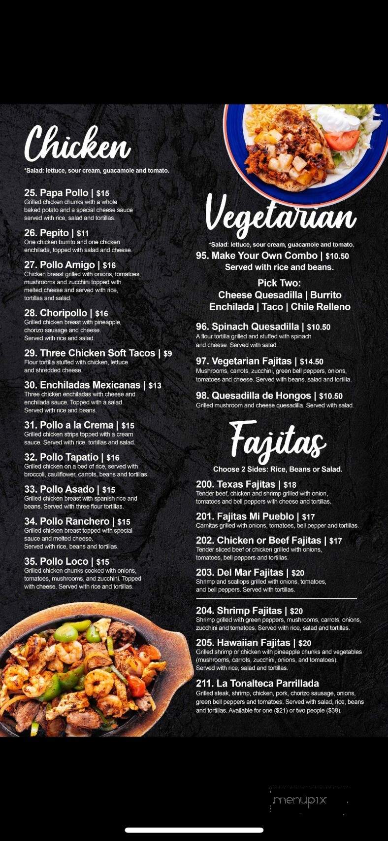 La Tonalteca - Milford, DE menu_pic
