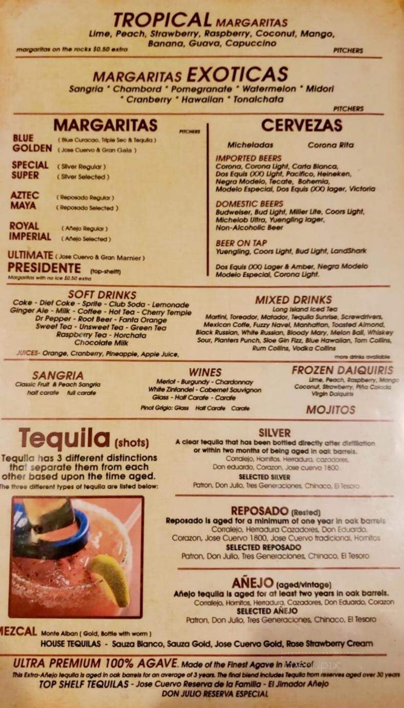 La Tonalteca - Milford, DE menu_pic