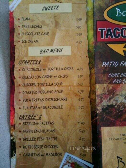 Bodegas Taco Shop - Houston, TX menu_pic