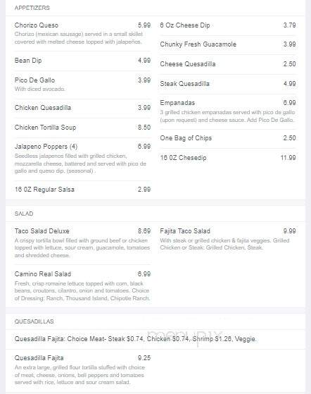 Camino Real - Surf City, NC menu_pic