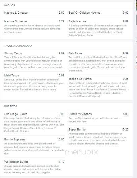 Camino Real - Surf City, NC menu_pic