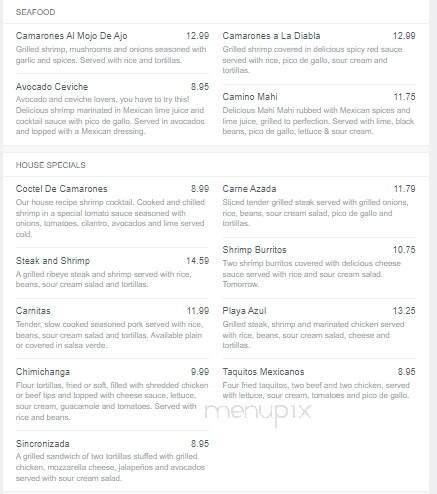 Camino Real - Surf City, NC menu_pic