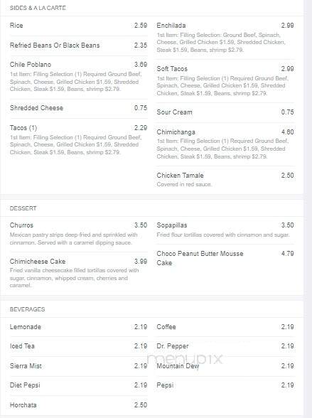 Camino Real - Surf City, NC menu_pic