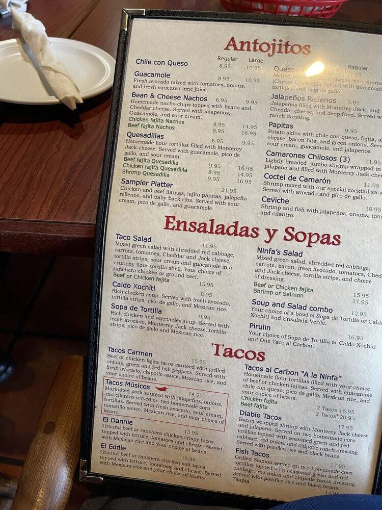 Ninfa's Mexican Restaurant - Houston, TX menu_pic