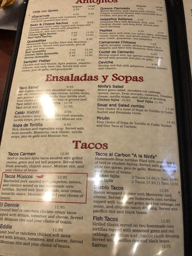 Ninfa's Mexican Restaurant - Houston, TX menu_pic
