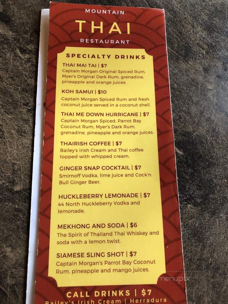 Mountain Thai - Lakeside, AZ menu_pic