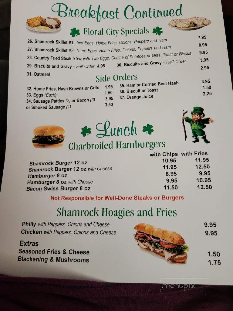 Shamrock Inn - Floral City, FL menu_pic