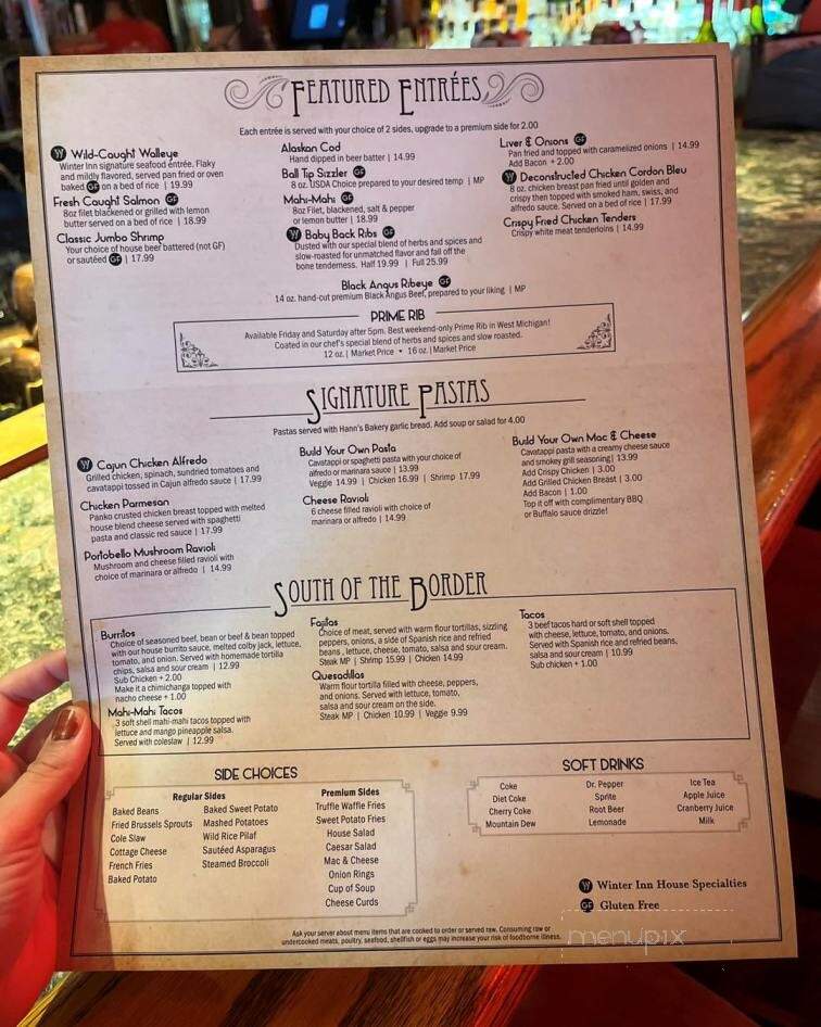 Winter Inn - Greenville, MI menu_pic