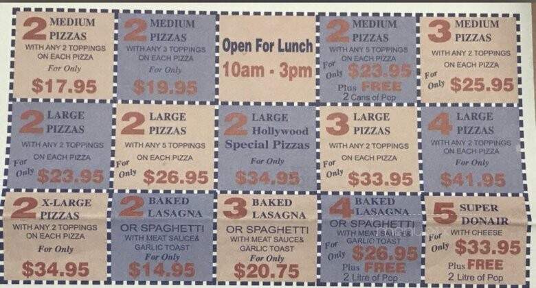 Hollywood Pizza & Donair - Edmonton, AB menu_pic