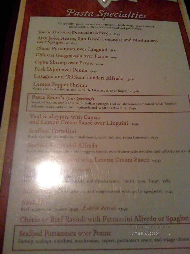 Remo's Restaurant - Pocatello, ID menu_pic