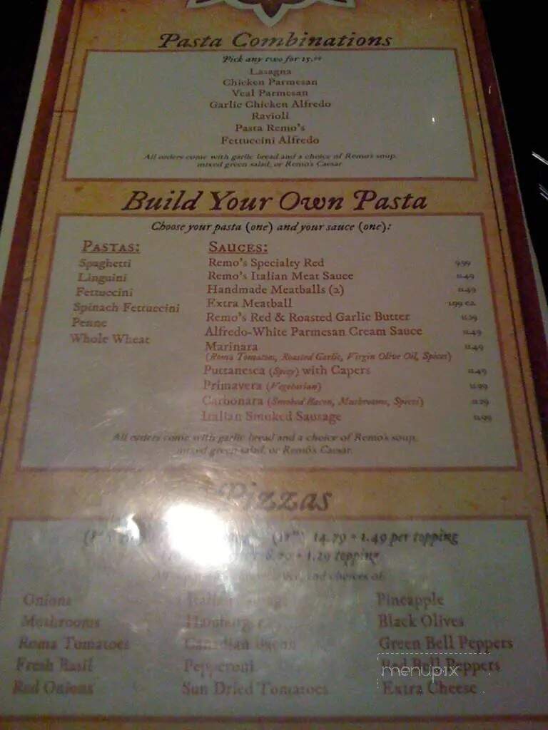 Remo's Restaurant - Pocatello, ID menu_pic