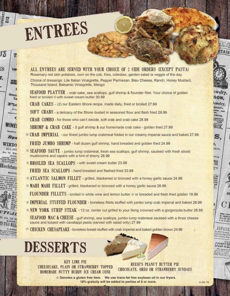 Fisherman's Crab Deck - Grasonville, MD menu_pic