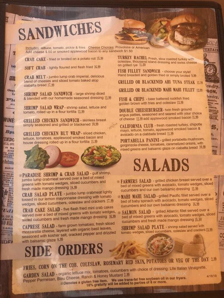 Fisherman's Crab Deck - Grasonville, MD menu_pic