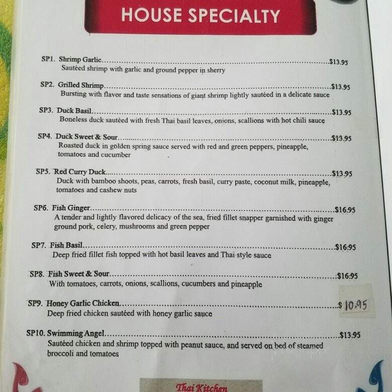 Thai Kitchen - Evans, GA menu_pic
