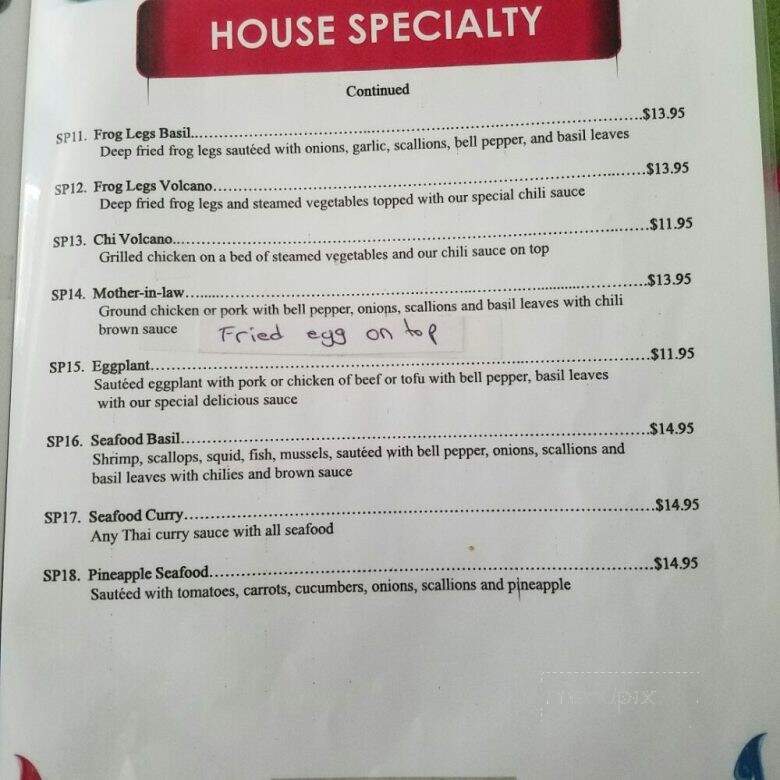 Thai Kitchen - Evans, GA menu_pic