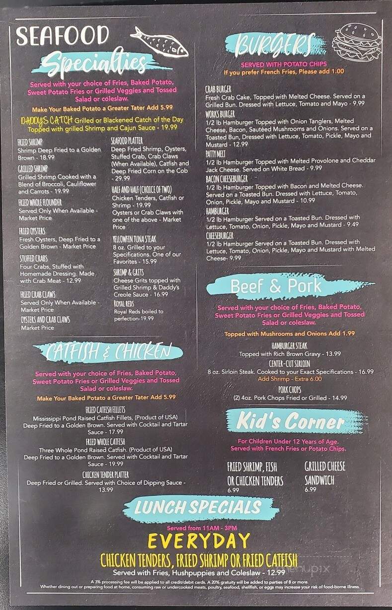 Cornerstone Restaurant - Pascagoula, MS menu_pic