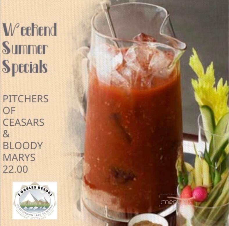 Seven Gables Resort - Anaconda, MT menu_pic