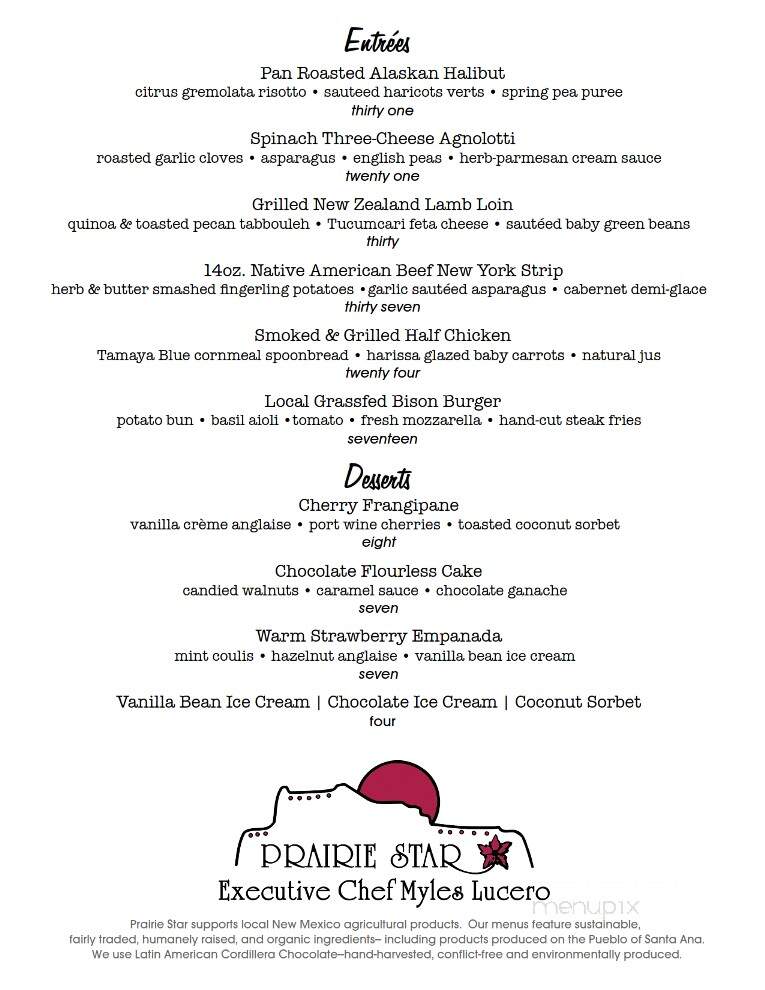 Prairie Star - Bernalillo, NM menu_pic
