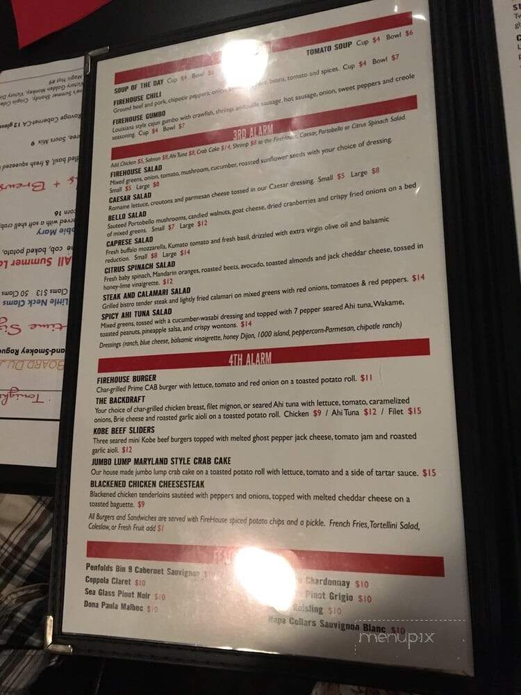 Firehouse Restaurant & Bar - Harrisburg, PA menu_pic