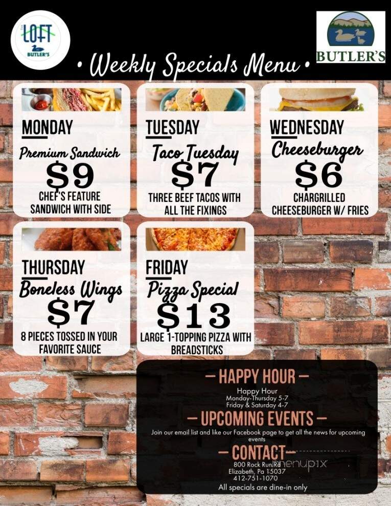 Rock Run Inn - Elizabeth, PA menu_pic