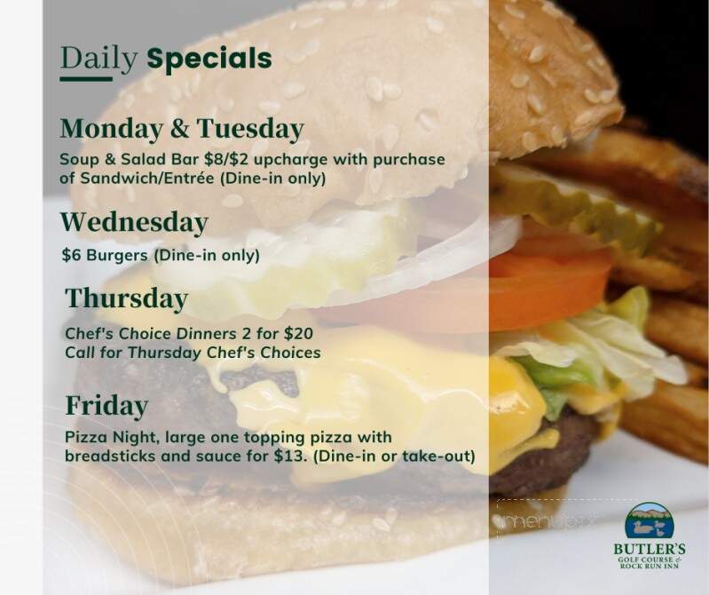 Rock Run Inn - Elizabeth, PA menu_pic