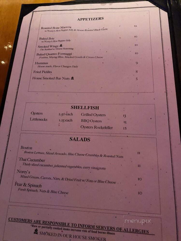 Norey's - Newport, RI menu_pic