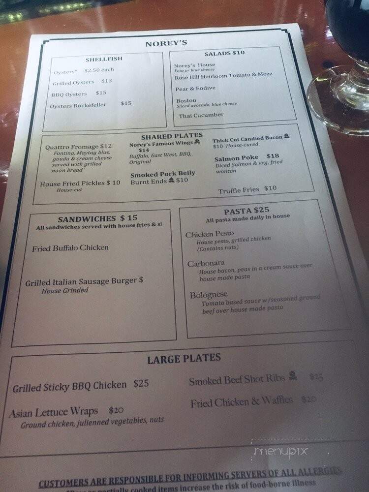 Norey's - Newport, RI menu_pic