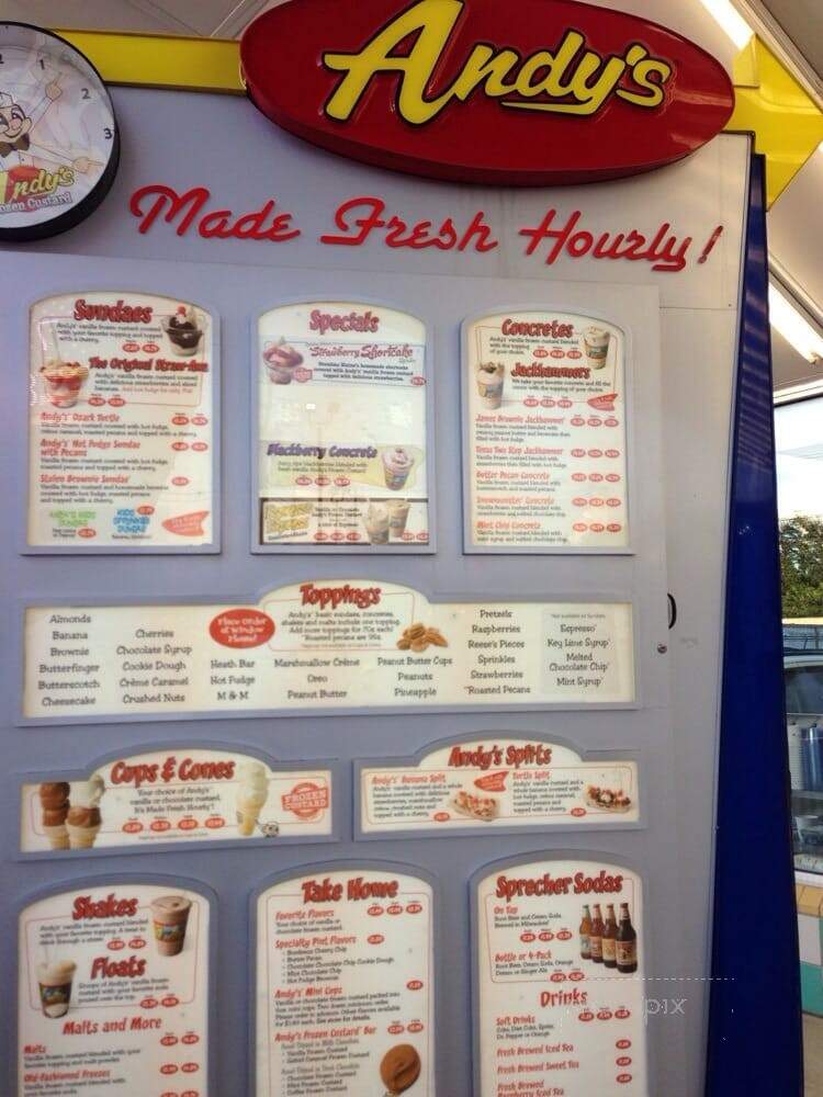 Andy's Frozen Custard - Tyler, TX menu_pic