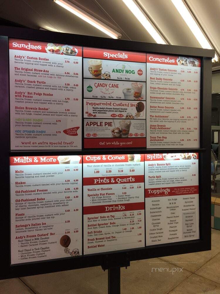 Andy's Frozen Custard - Tyler, TX menu_pic