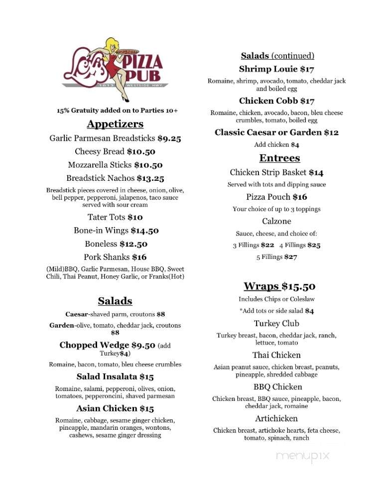 Lexington Pizza Pub - Kelso, WA menu_pic