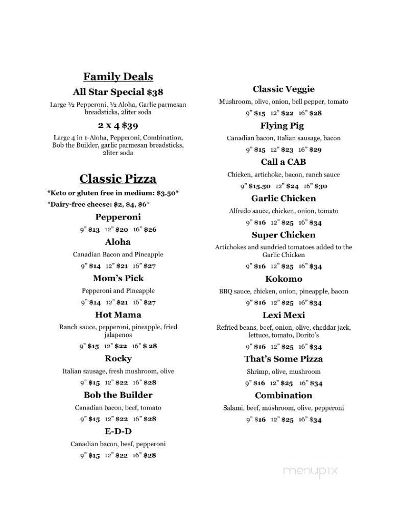 Lexington Pizza Pub - Kelso, WA menu_pic
