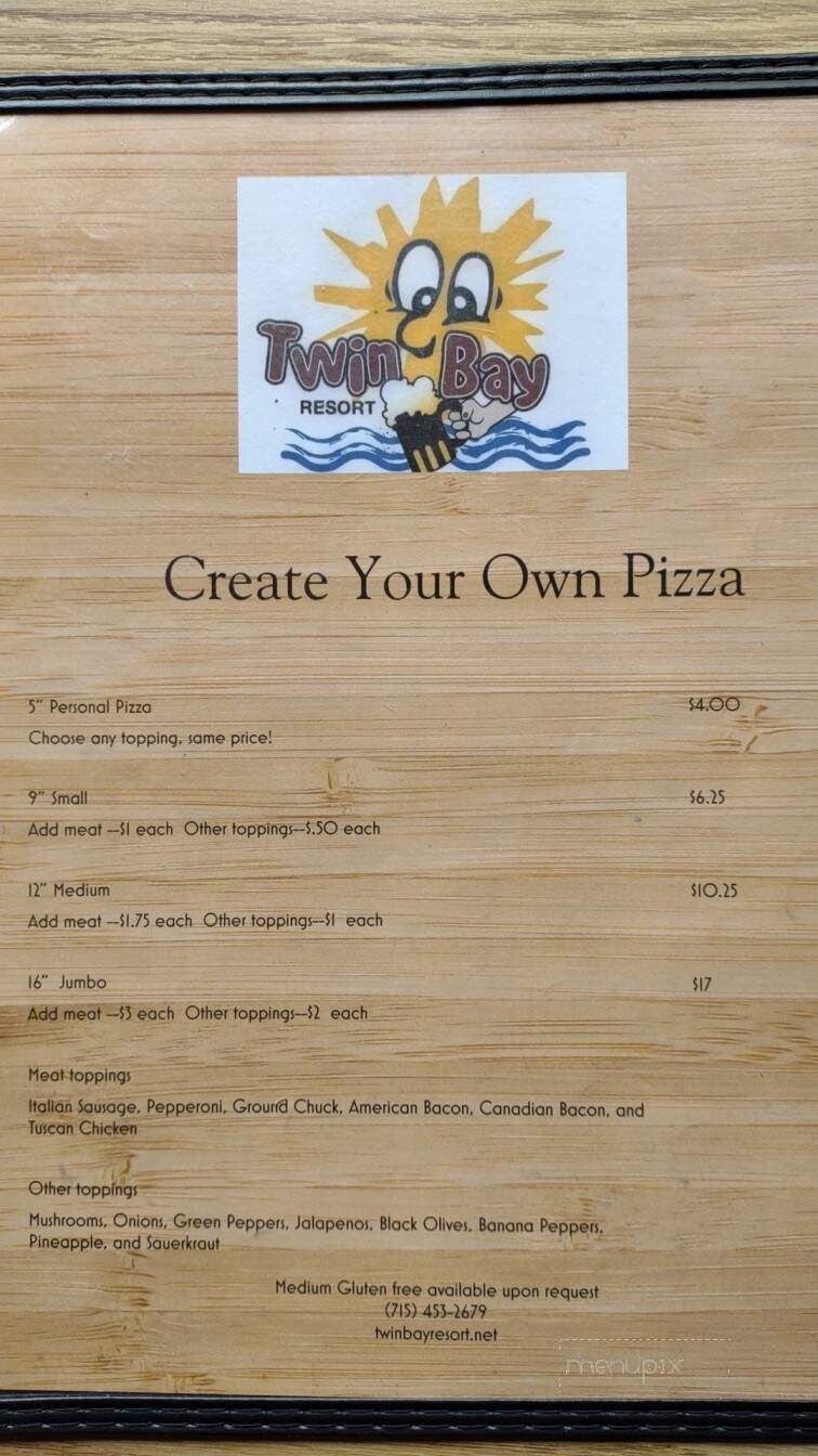 Twin Bay Resort - Tomahawk, WI menu_pic