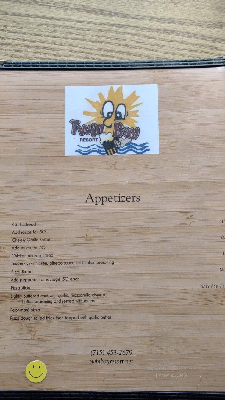 Twin Bay Resort - Tomahawk, WI menu_pic