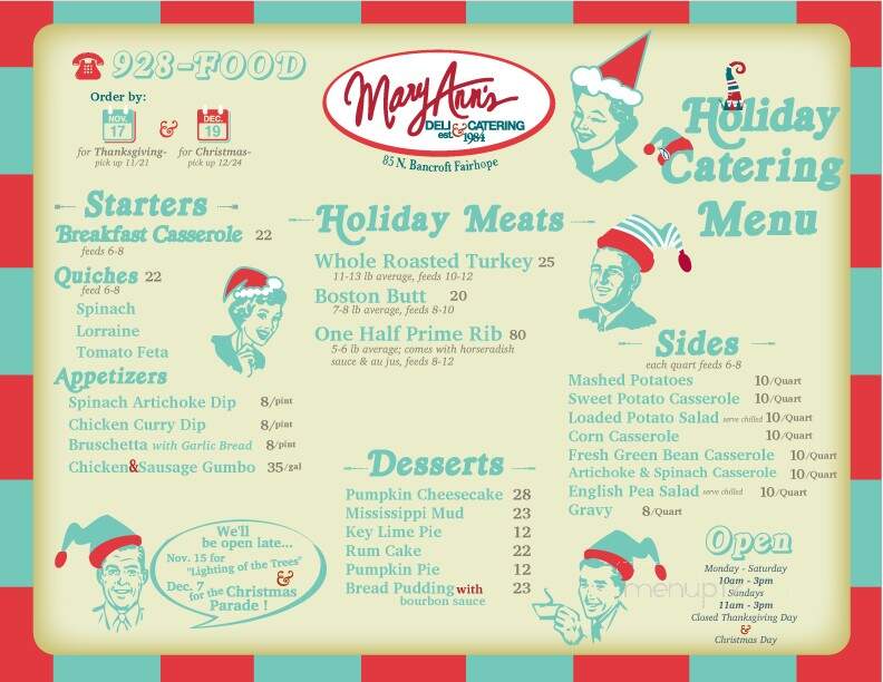 Mary Ann's Deli - Fairhope, AL menu_pic