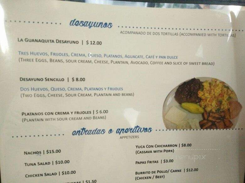 La Guanaquita - Toronto, ON menu_pic